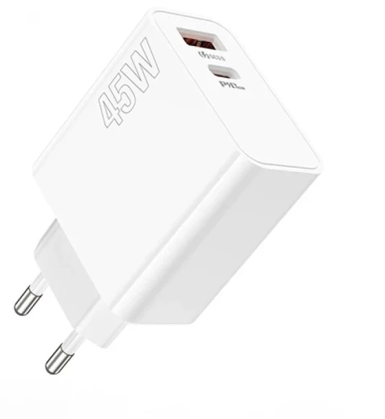 Incarcator retea Lamtech QC3.0 PD 45W 1xUSB 1xUSB Type-C Alb