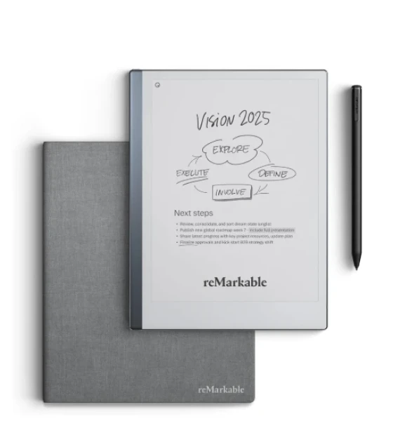 reMarkable 2 10.3 inch Paper Tablet with Marker Plus and Polymer Weave Book Folio Grey
