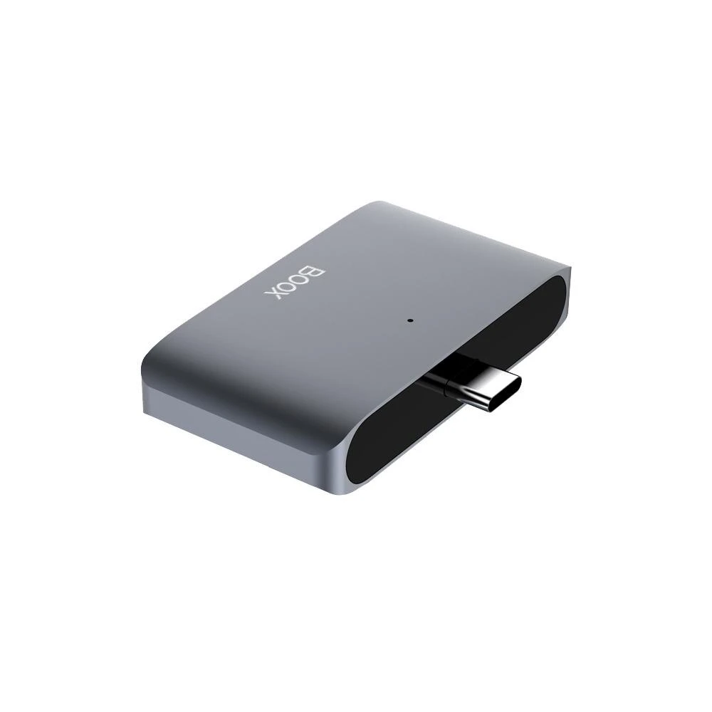 Hub USB-C BOOX, OTG/TF/SD Smart Card Reader, pentru E-book Reader Onyx Boox, Gri